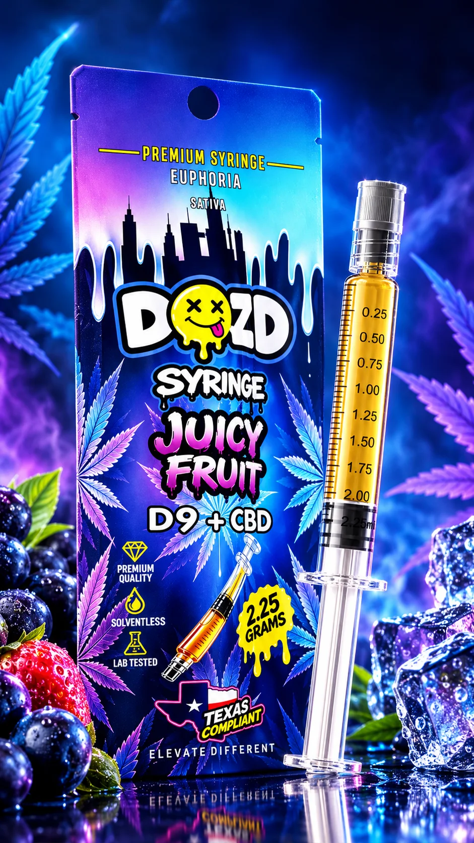 Juicy Fruit Syringe Display